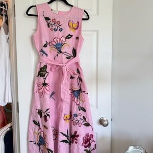 Floral Embroidered Pink Dress